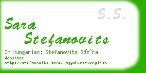 sara stefanovits business card